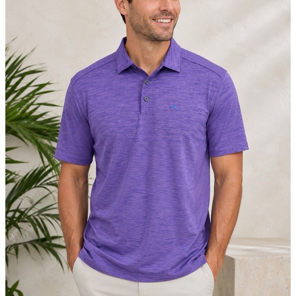 Tommy Bahama IslandZone Purple Performance Golf Polo Shirt Men’s Medium